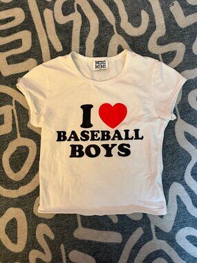 I Heart Baseball Boys Moxi Mimi Baby Tee Size Medium